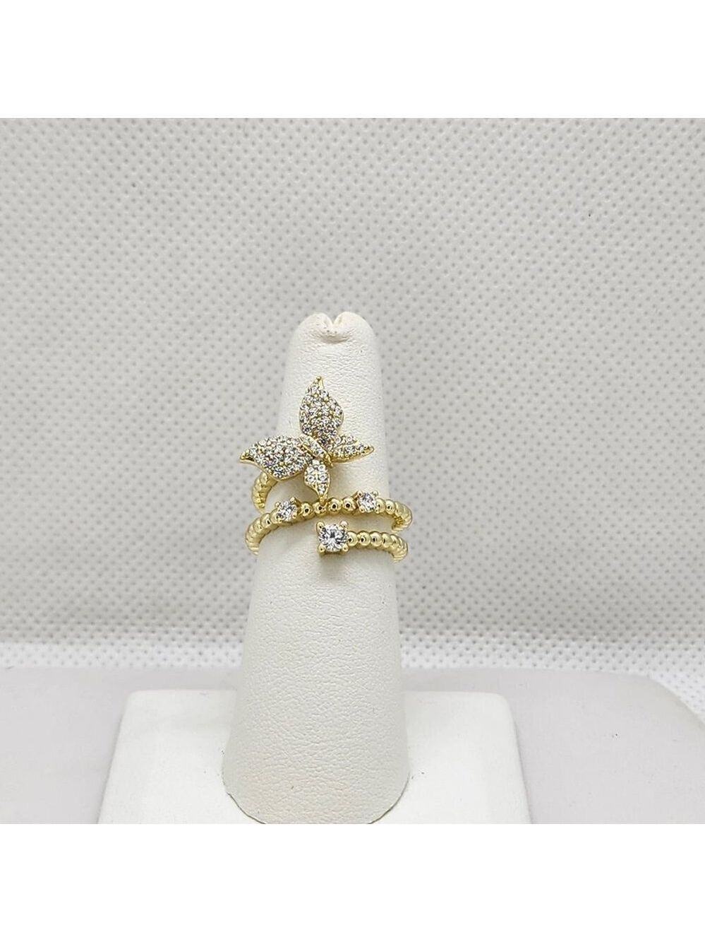Brand New Sterling Silver 925 Butterfly Gemstones Ring